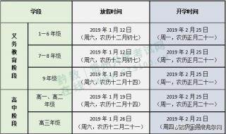 高校开学时间表